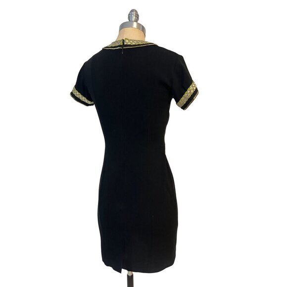 Etro Womens Black Dress With Embroidered Trim Size 40 US 4 Small - Picture 3 of 5